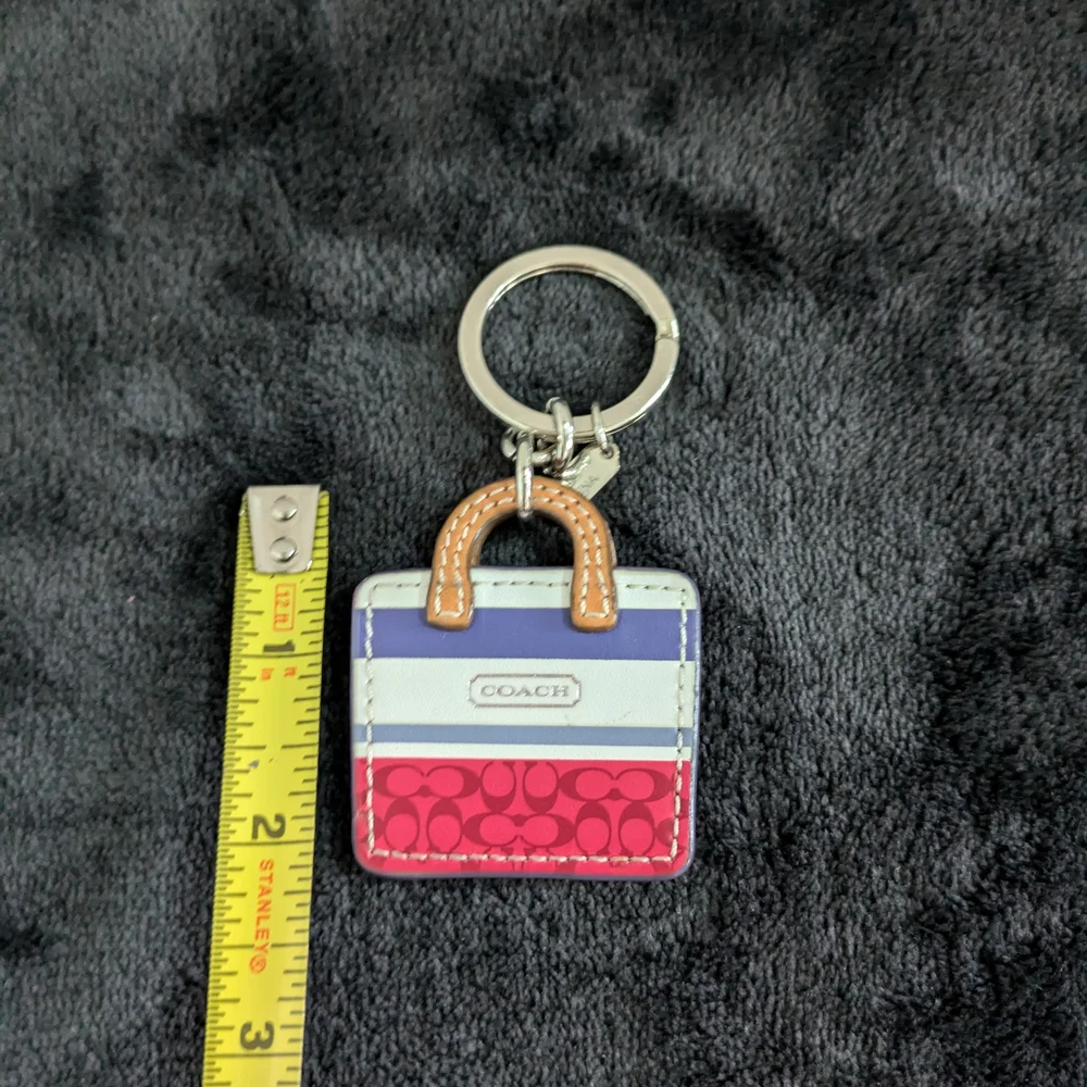 RARE Vintage Coach Leather Handbag Keychain/Bag Charm